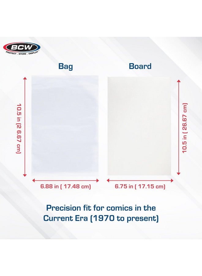 BCW Current Comic Boards and Bags Combo | 100 Polypropylene Comic Bags & Backer Boards | Acid-Free Archival Quality | Crystal Clear | Preserves Collectible Comics | Fits Standard Comic Storage Boxes - Image 3