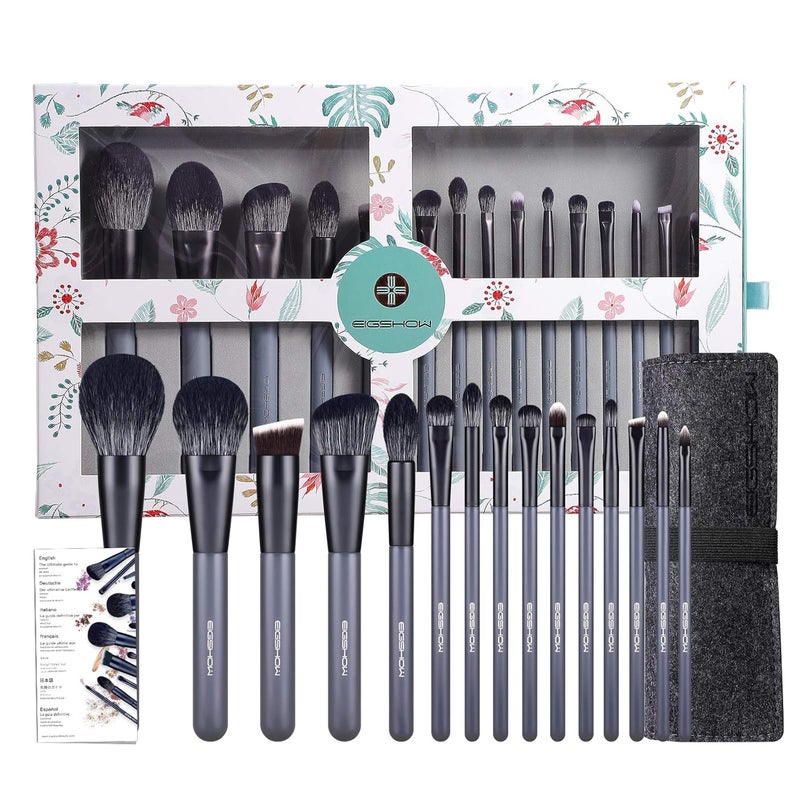 EIGSHOW Makeup Brush Set EIGSHOW Professional Makeup Brushes Kit Foundation Powder Concealers Eye Shadows Makeup 15 Piece for Eye Face Liquid Cream Cosmetics Brushes Kit GIFT GREY - Image 1