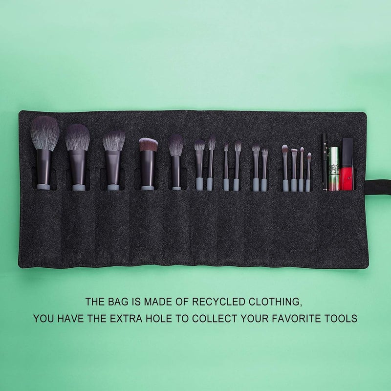 EIGSHOW Makeup Brush Set EIGSHOW Professional Makeup Brushes Kit Foundation Powder Concealers Eye Shadows Makeup 15 Piece for Eye Face Liquid Cream Cosmetics Brushes Kit GIFT GREY - Image 4