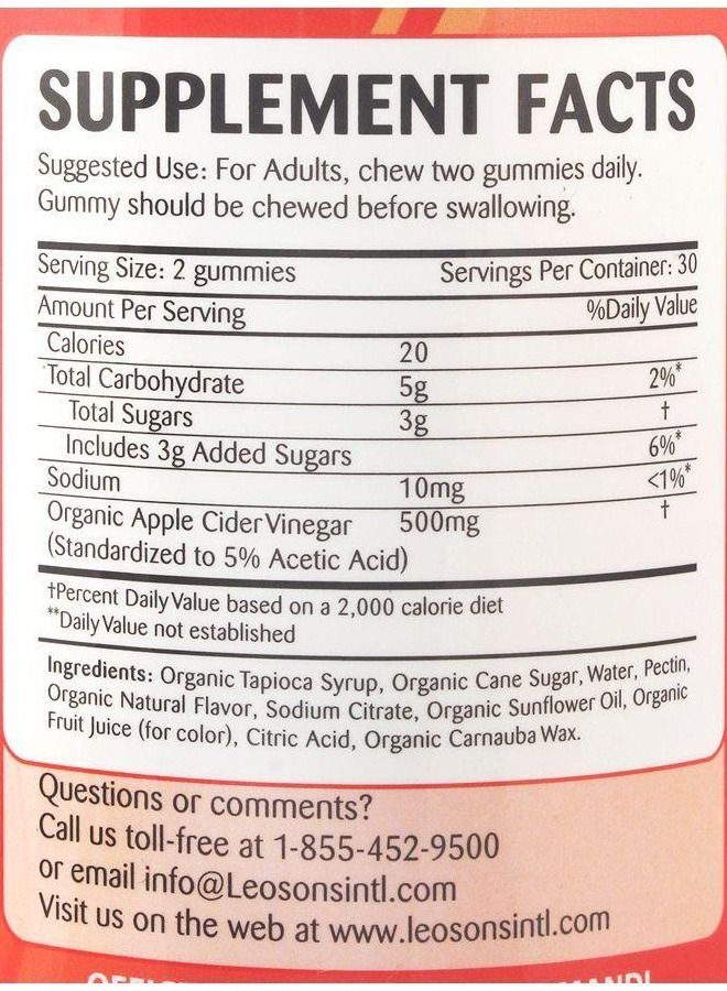 اميركس Organic Apple Cider Vinegar Gummies 60's - Image 2