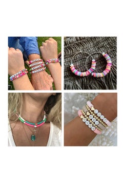 Grab Mantra Glass Seed And Clay Flat Polymer Beads Plus Charms 4 Rolls Elastic Thread String Cord For Jewelry Bracelets Necklace Household Craft  - Image 4