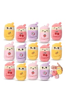 Excefore Boba Tea Keychain,16 Pcs Bubble Teacup Shaped Pillow, Boba Tea Keychain Plush Toys, Bubble Tea Stuffed Animal, Mini Stuffed Animals Boba Keychain, for Backpack Purse Teen Adult (4 Styles)  - Image 1