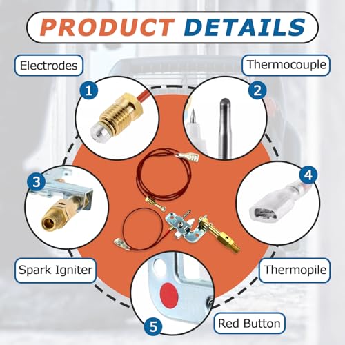Foycow F273401 73404 Pilot Assembly Compatible with Portable Mr Heater Big Buddy MH9B MH9BX MH18B and Compatible with Dewalt Small Propane Heater - Replacement Parts for Mr Heater - Image 5
