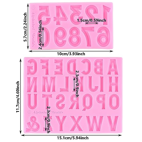 ZiXiang Letter Silicone Molds Number Fondant Molds Uppercase Alphabet Letters Chocolate Molds For Sugar Cake Decorating Cupcake Topper Candy Polymer Clay Gum Paste Set Of 2 - Image 3