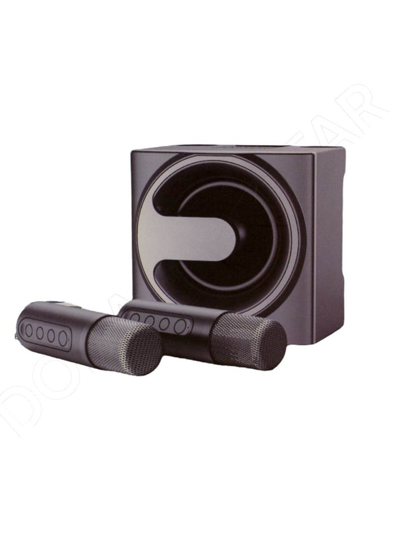 YS-207 Portable Bluetooth Speaker with 2 Microphones Wireless Black - Image 1