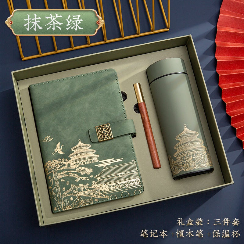 New Creative Chinese Style Business Fashion Notebook Suit Packaging Gift Box A5 Notebook Custom Logo - Image 3