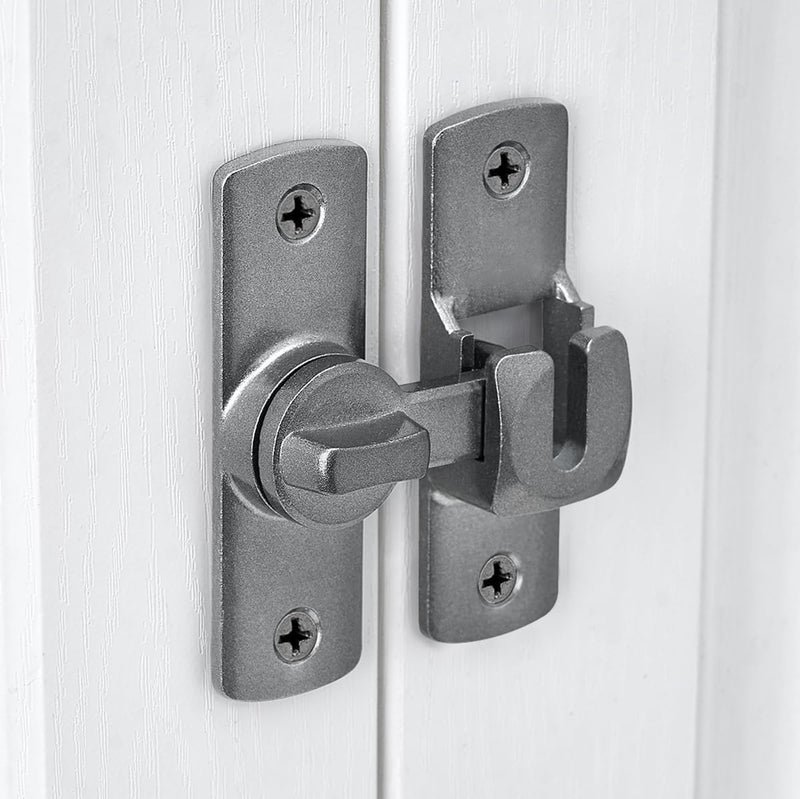 INIRET Grey Barn Door Latches,90/180 Degree Gate Lock,Aluminum Alloy Right Angle Door Lock Latch,Flip Gate Latches Hardware,Door Security Sliding Door Lock fo Cabinets,Barn Door,Bathroom - Image 5