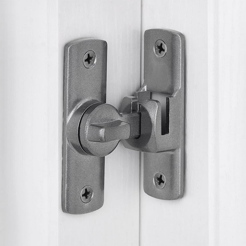 INIRET Grey Barn Door Latches,90/180 Degree Gate Lock,Aluminum Alloy Right Angle Door Lock Latch,Flip Gate Latches Hardware,Door Security Sliding Door Lock fo Cabinets,Barn Door,Bathroom - Image 3