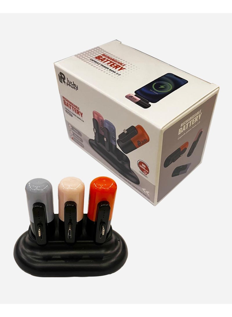   لكي بور بنك طاقة Lucky Power مكون من 3 قطع بسعة 5000 مللي أمبير مدخلين ايفون و واحد تايب سي - Image 2