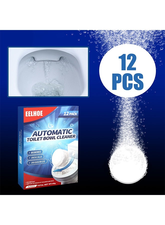 EELHOE Toilet Bowl Cleaner Tablets, Automatic Toilet Bowl Cleaners with Bleach, Durable Toilet Tank Cleaners with Sustained-Release Technology, Household Toilet Cleaners with Easy Operation - 12 PACK - Image 4