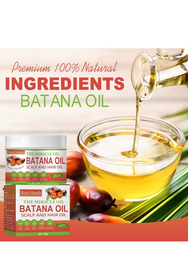 WEST Batana Oil for Hair Growth: 100% Batana Oil from Honduras as Hair Mask, Scalp and Hair Oil. Repairs Damaged Hair & Skin, Reduces Hair Loss - Miracle Oil for Healthier, Thicker, Fuller Hair - Image 2