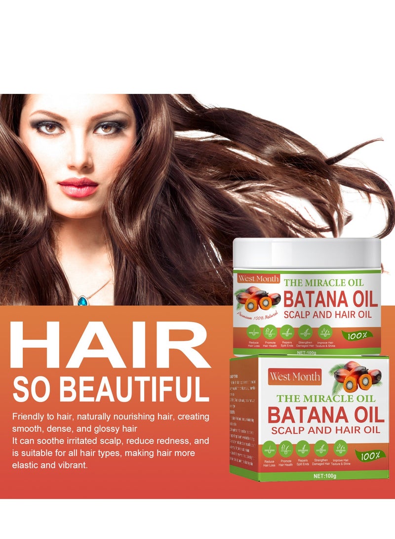WEST Batana Oil for Hair Growth: 100% Batana Oil from Honduras as Hair Mask, Scalp and Hair Oil. Repairs Damaged Hair & Skin, Reduces Hair Loss - Miracle Oil for Healthier, Thicker, Fuller Hair - Image 1