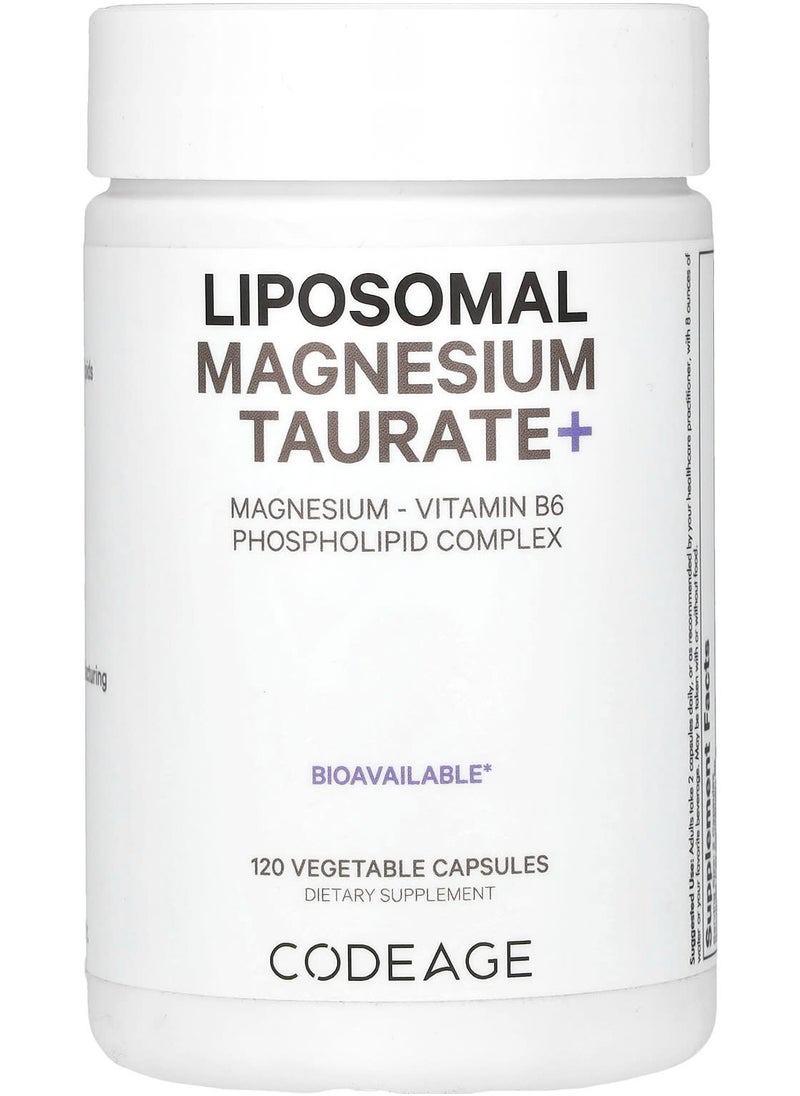 Codeage Liposomal Magnesium Taurate+, 120 Vegetable Capsules 