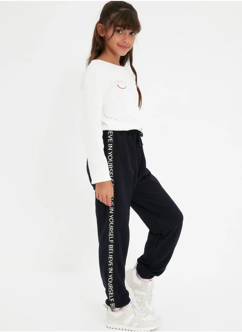 trendyol Kids Slogan Tape Sweatpants