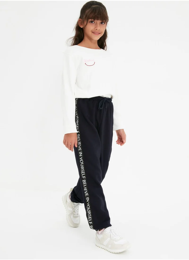 trendyol Kids Slogan Tape Sweatpants