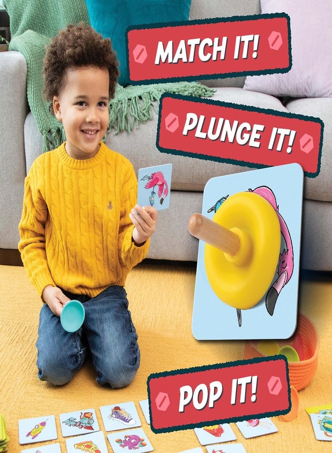 MindWare Plunger Pop Card Game for Kids - Wacky Matching & Quick Action, Early Learning Game, 2-5 Players, Ages 3+ - Image 4