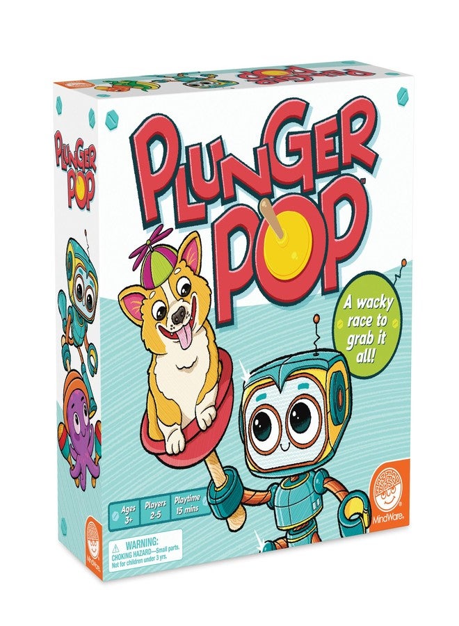 MindWare Plunger Pop Card Game for Kids - Wacky Matching & Quick Action, Early Learning Game, 2-5 Players, Ages 3+ - Image 1