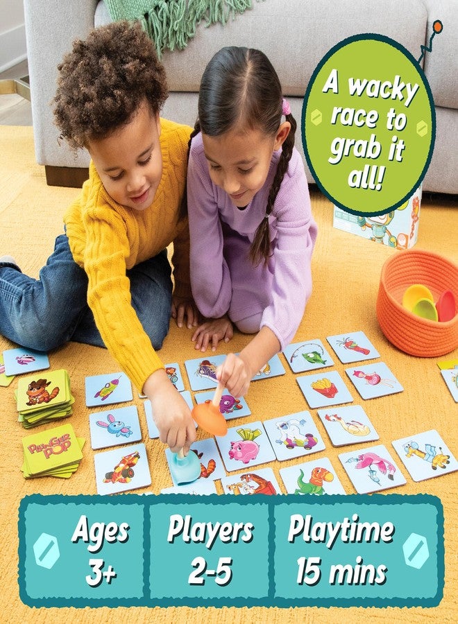 MindWare Plunger Pop Card Game for Kids - Wacky Matching & Quick Action, Early Learning Game, 2-5 Players, Ages 3+ - Image 3