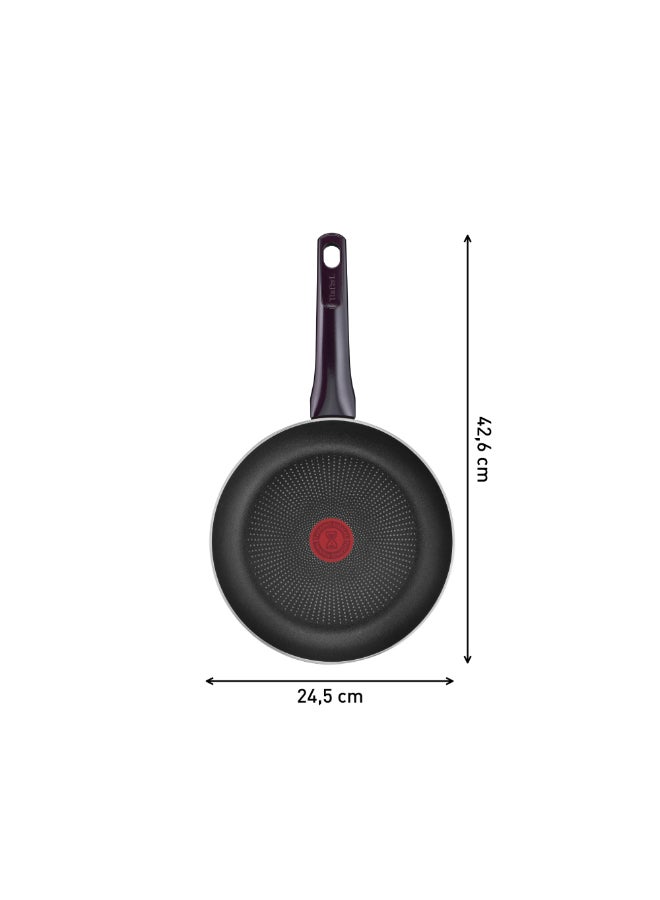 تيفال TEFAL مقلاة | G6 Resist Intense 24 سم مقلاة غير لاصقة مع Thermo Spot | خمري | ضمان لمدة سنتين | D5220483 أسود/ أحمر - Image 5