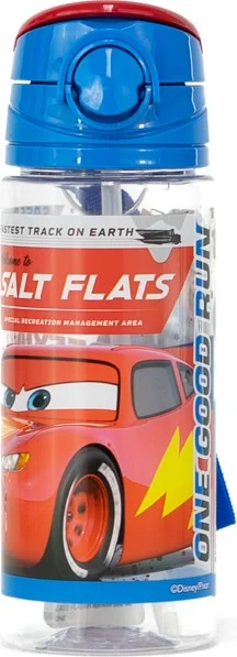 اوبلاند Boy's Water Bottle Licensed Original Frozen Spider Man Cars Straw 500 ml PP Free