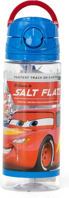 اوبلاند Boy's Water Bottle Licensed Original Frozen Spider Man Cars Straw 500 ml PP Free