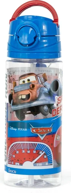 اوبلاند Boy's Water Bottle Licensed Original Frozen Spider Man Cars Straw 500 ml PP Free