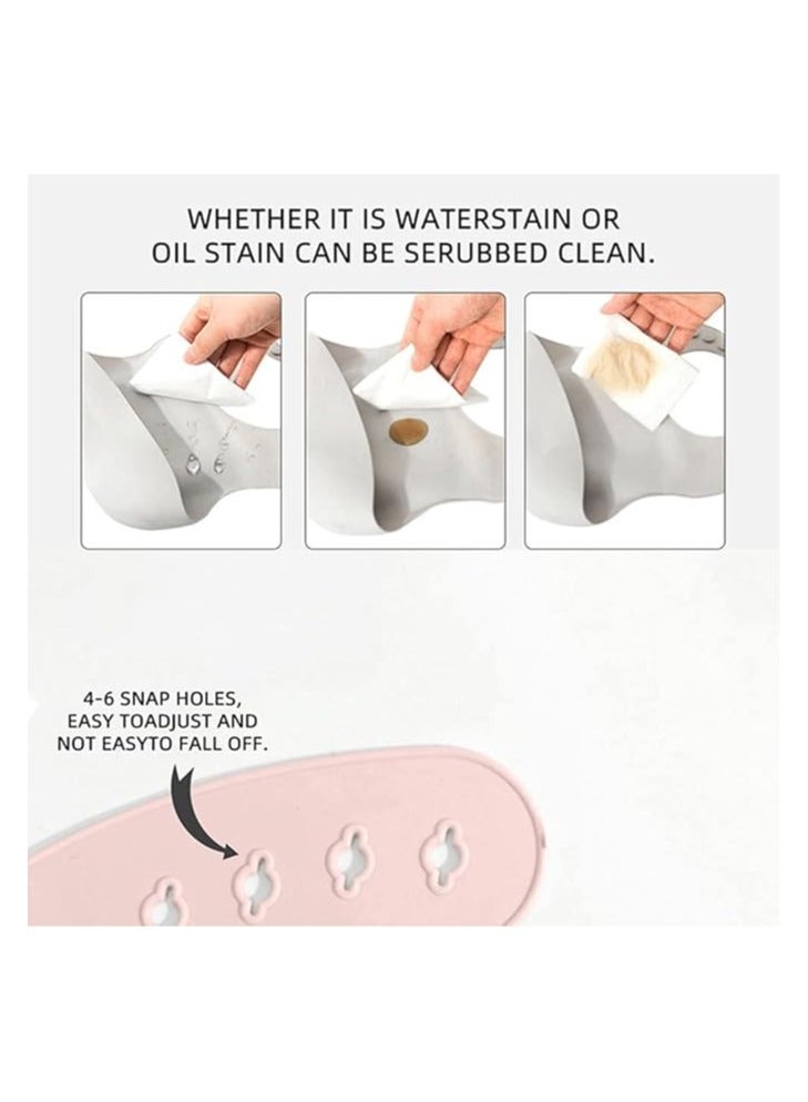 Pixie Baby Silicone Bibs Easily Clean, Soft Adjustable Waterproof Toddler Silicone Bibs for Babies Girl and Boy Fox, Multi Color - Image 2