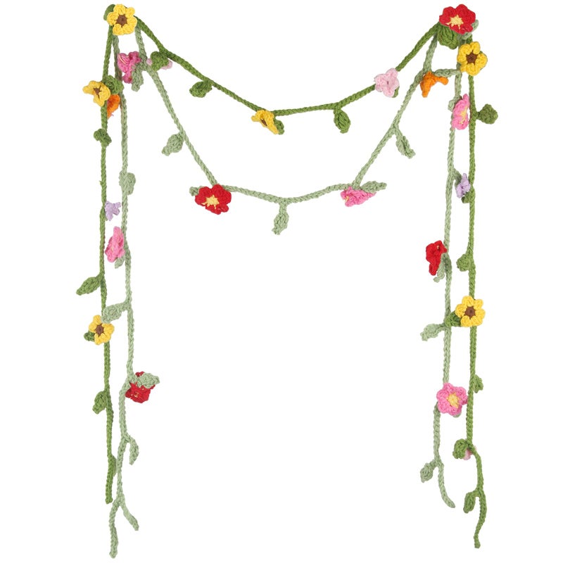 GhuaH 2 Pcs Crochet Flowers Hanging Plant Daisy Sunflower for Accessories Car Flower Arrangement Artifical Sunflower and Wildflowers Crochet Flower for Women Girls Birthday Christmas Party Home - Image 1