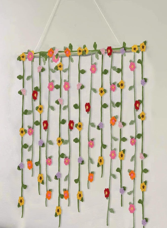 GhuaH 2 Pcs Crochet Flowers Hanging Plant Daisy Sunflower for Accessories Car Flower Arrangement Artifical Sunflower and Wildflowers Crochet Flower for Women Girls Birthday Christmas Party Home - Image 4