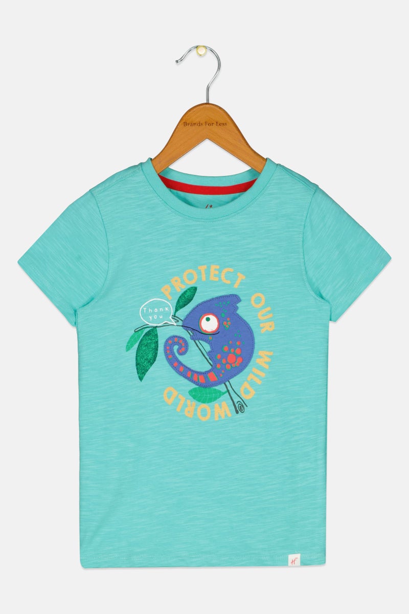 Hamleys Toddlers Boy Crew Neck Short Sleeve Graphic Print T-Shirt, Turquoise - Image 3