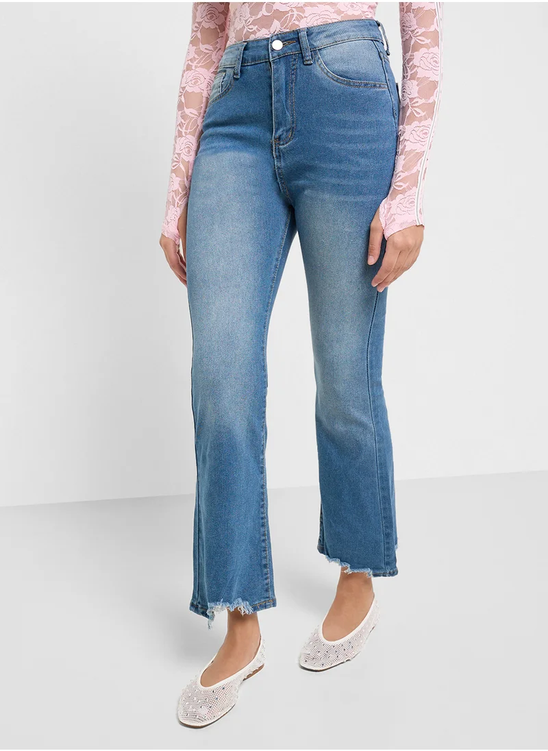 جينجر High Rise Bootcut Jeans