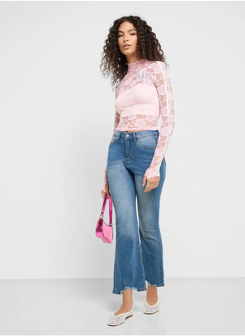 جينجر High Rise Bootcut Jeans