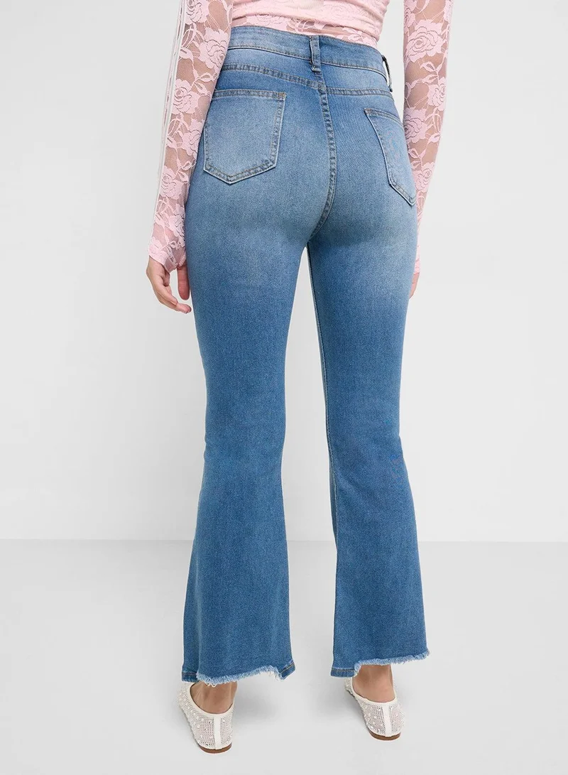 Ginger BLUE High Rise Bootcut Jeans for Women | Best Price UAE