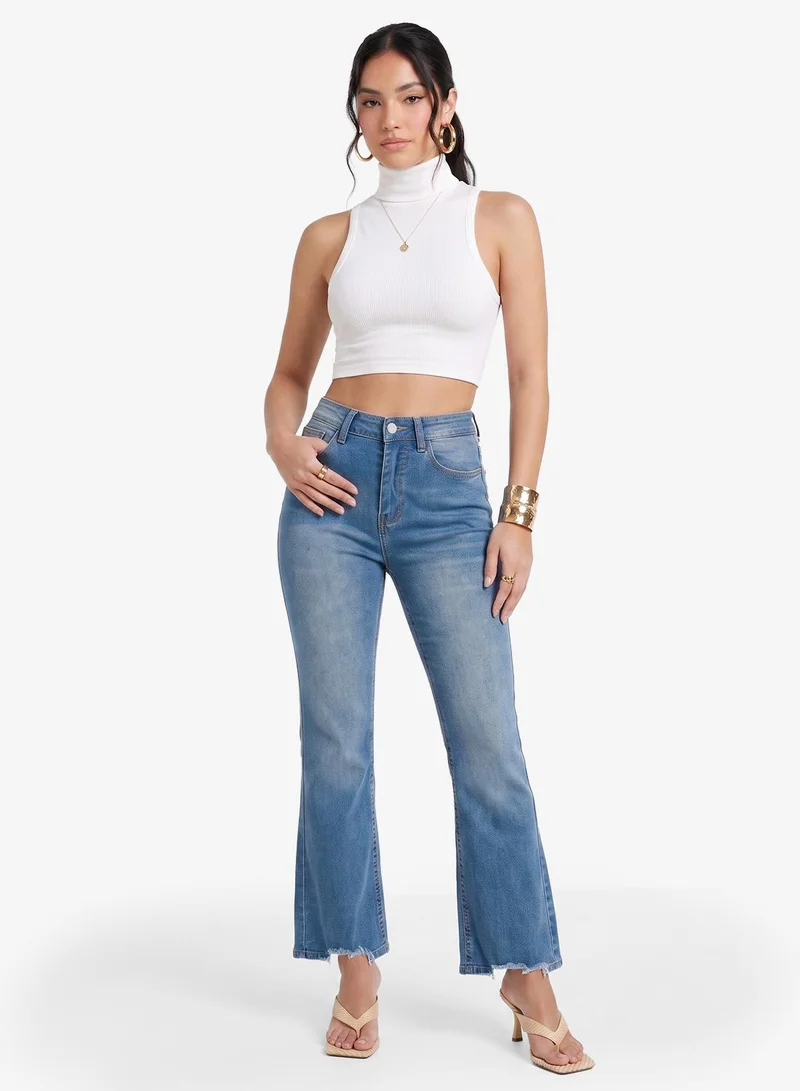 Ginger BLUE High Rise Bootcut Jeans for Women | Best Price UAE