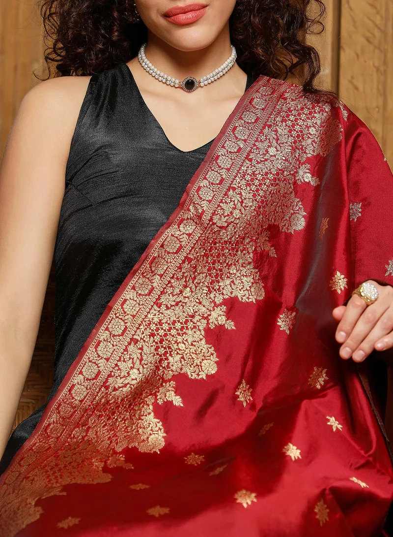 QISSA Women's Onyx Black Contrast Lustre Kurta Set