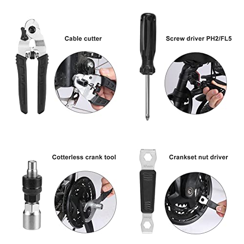Swiss+Tech 30 Piece Bike Repair Tool Kit, Bicycle Maintenance Tool Set with Storage Case, Bike Accessories for Mountain/Road/Park Bike - Image 3