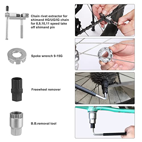 Swiss+Tech 30 Piece Bike Repair Tool Kit, Bicycle Maintenance Tool Set with Storage Case, Bike Accessories for Mountain/Road/Park Bike - Image 4