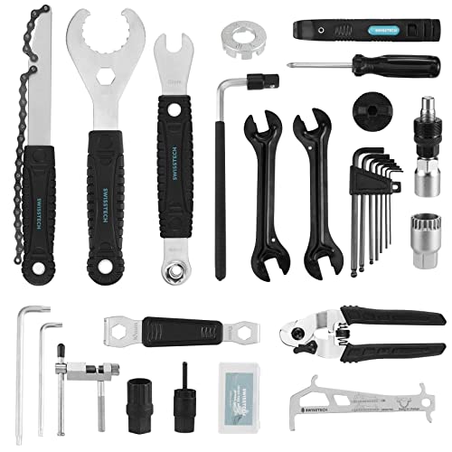 Swiss+Tech 30 Piece Bike Repair Tool Kit, Bicycle Maintenance Tool Set with Storage Case, Bike Accessories for Mountain/Road/Park Bike - Image 2