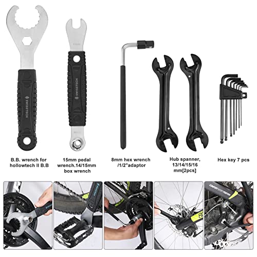 Swiss+Tech 30 Piece Bike Repair Tool Kit, Bicycle Maintenance Tool Set with Storage Case, Bike Accessories for Mountain/Road/Park Bike - Image 5