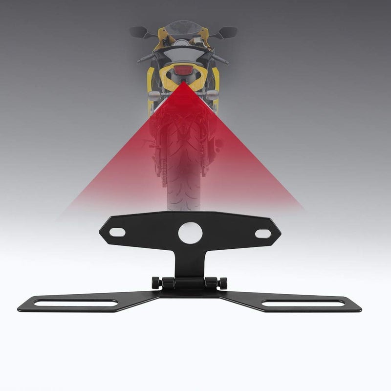 Ejoyous Ejoyous Motorcycle License Plate Holder, Universal Motorbike Number Plate Bracket Folding CNC Aluminum Tail Tidy Rear Light Mount, for ATV Dirt Bike  - Image 2