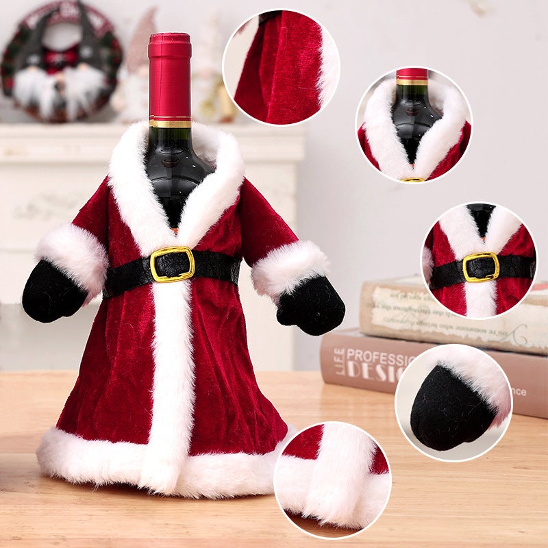 New Christmas Decorations Dress Dress Wine Bottle Set Creative Christmas Wine Set Home Dining Table Decoration - Image 4