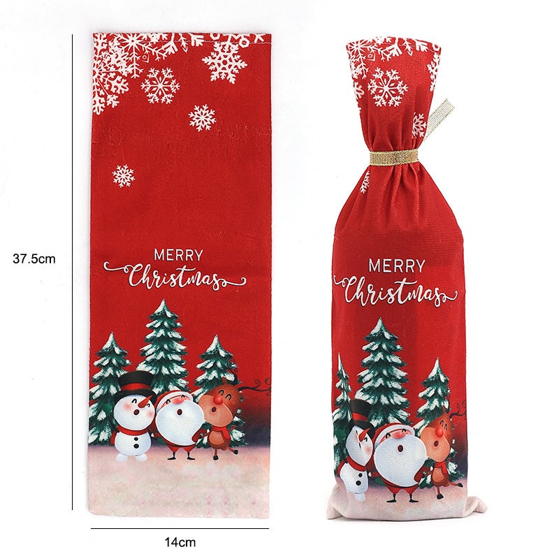 New Christmas Decorations Dress Dress Wine Bottle Set Creative Christmas Wine Set Home Dining Table Decoration - Image 1