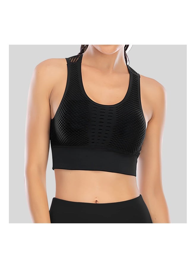 2PCS Women's High Impact Seamless Sports Bra and High Waist Running Shorts Set, Perfect for Yoga, Gym, and Athletic Workouts - Comfortable and Stylish Activewear (Size L) - Image 3