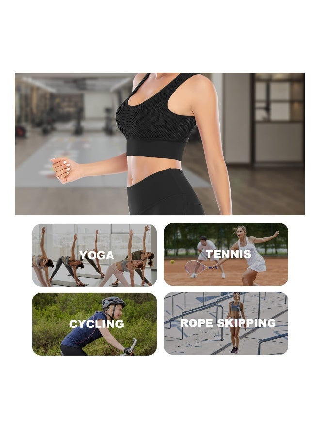 2PCS Women's High Impact Seamless Sports Bra and High Waist Running Shorts Set, Perfect for Yoga, Gym, and Athletic Workouts - Comfortable and Stylish Activewear (Size L) - Image 5