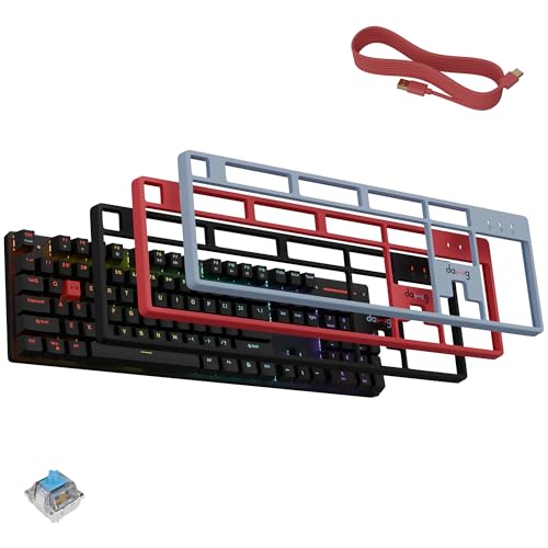 daWg Highkey 685, Anti-Ghosting Wired Mechanical 100% Keyboard, RGB, Fiery Red Switches, 3 Swappable Panels, Double-Shot PBT Key, 1000Hz Polling Rate, Advance Software, 1.8m Braided Cable - Image 1