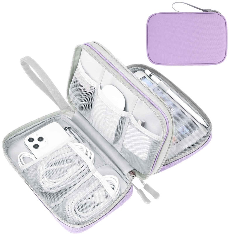 Waterproof Travel Cable Organizer Bag with Double Layer Storage for Cords, Chargers, Phone and Earphone - Image 1