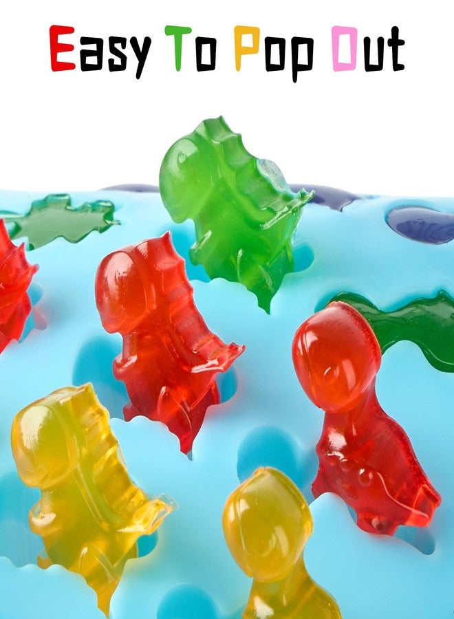 CLUEWR 5 Pcs Gummy Candy Molds With 2 Dropper, Silicone Bear Donut Dinosaur Fruit Snack Molds Non-stick and BPA Free Silicone Candy Mold for Mini Jello Candy Chocolate Gummy - Image 4