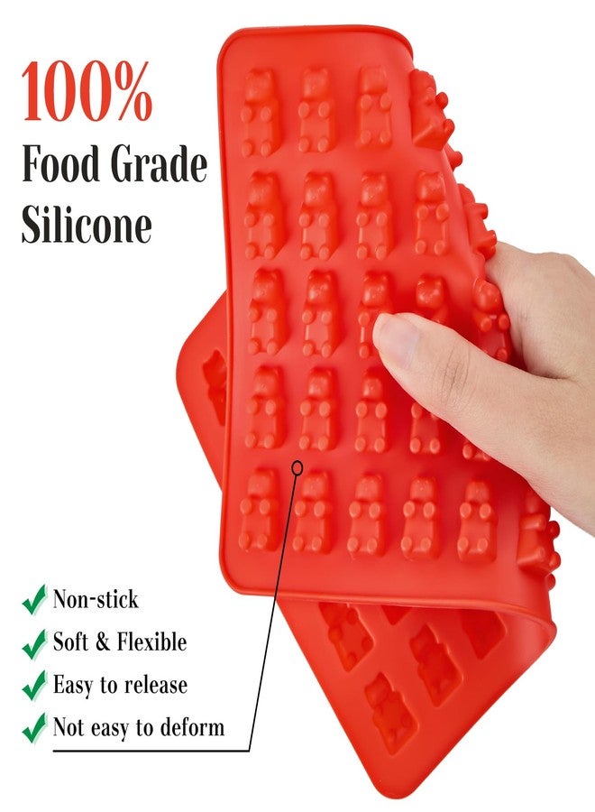CLUEWR 5 Pcs Gummy Candy Molds With 2 Dropper, Silicone Bear Donut Dinosaur Fruit Snack Molds Non-stick and BPA Free Silicone Candy Mold for Mini Jello Candy Chocolate Gummy - Image 3