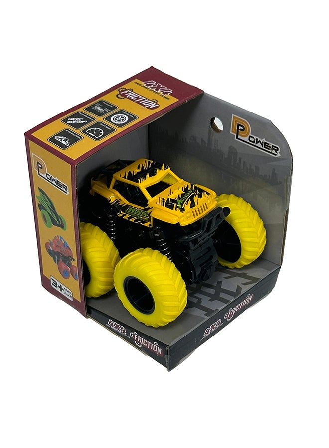 D-Power - Friction Powered Monster Truck Toys - Yellow | 360° Stunt Flipping, No Batteries, Perfect Kids Gift |3+ - Image 2