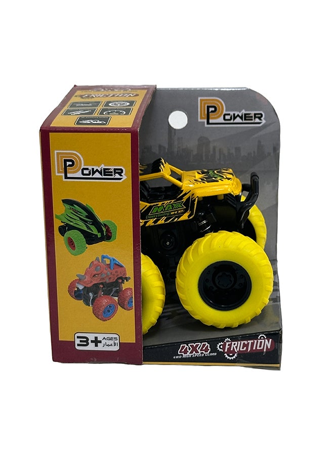 D-Power - Friction Powered Monster Truck Toys - Yellow | 360° Stunt Flipping, No Batteries, Perfect Kids Gift |3+ - Image 1